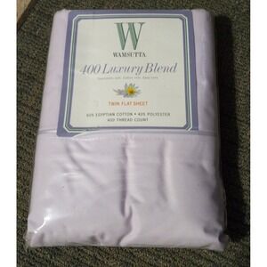 New Twin Flat Sheet  Purple Wamsutta Egyptian Cotton Blend Lilac Luxury 400‎